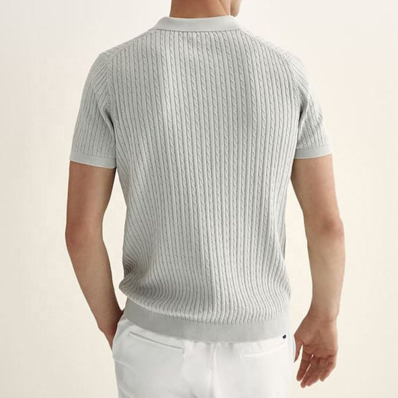 Brugerdefineret superfine designer sommer kortærmet strik pullover bomuldsmænds sweatere
