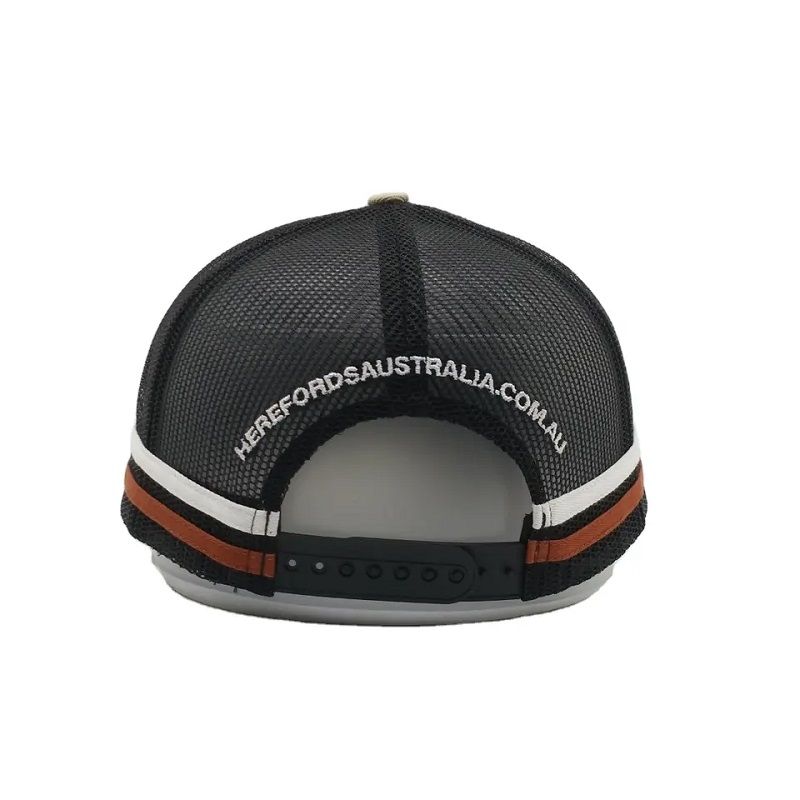 Brugerdefinerede højprofiliske australske landbiler, 2 sidestripemesh trucker cap, stribet trucker ha