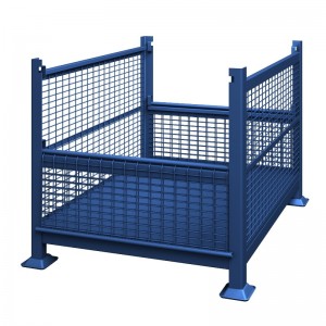 Metal Wire Mesh Bulk Container med halv dråbe døre - sammenklappelige