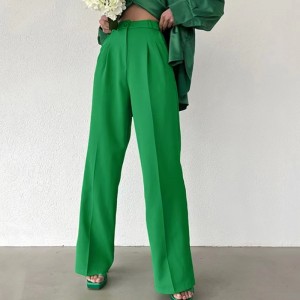 Europa og USA sommer løs tyndt temperament bredt benbukser mode alsidige afslappede bukser