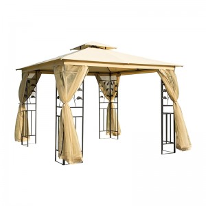 10 \\\\ \'x 10 \\\\\' Metal udendørs gårdhave Gazebo Garden baldakin med aftagelige mesh -gardiner