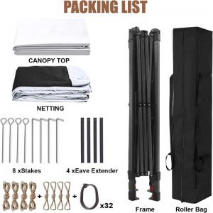 Haveforsyninger Pergola aluminium udendørs lysthus udendørs aktivitetsbrug med myggenet, grå