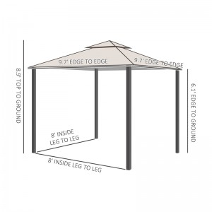 10 \\\\ \'x 10 \\\\\' Udendørs gårdhave Gazebo baldakin med mesh-sidevægge, 2-lags baldakin til baghaven, beige