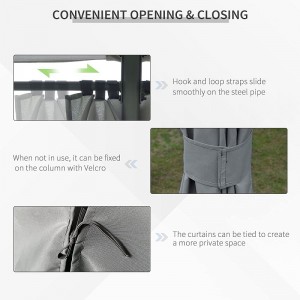 10 \\\\ \'x 13 \\\\\' udendørs gårdhave lysthus baldakin husly med 6 aftagelige sidevægge, grå