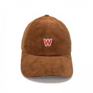 Brodighed broderet brugerdefineret broderet corduroy -hat med læderremback, corduroy snapback hat/cap engros hat med læderrem ryg, corduroy snapback hat/cap engros