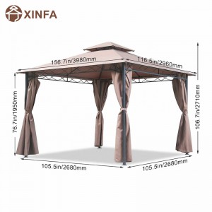 10 \\\\ \'x 13 \\\\\' Gazebo Block Sun Shade Canopy, vandtæt telt med gardiner bærbare foldbare festbaldakiner