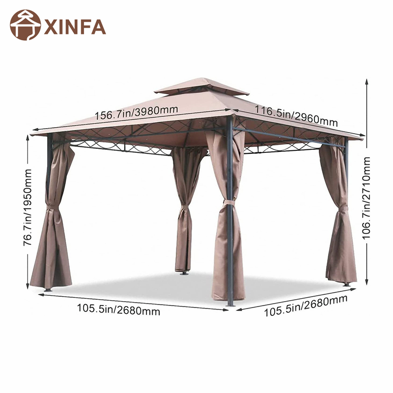 10 \\\\ \'x 13 \\\\\' Gazebo Block Sun Shade Canopy, vandtæt telt med gardiner bærbare foldbare festbaldakiner
