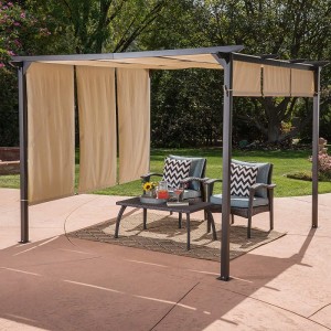 10 \\\\ \'x 10 \\\\\' Udendørs udtrækkelig pergola Gazebo telt hjem Dione Outdoor Steel indrammet, brun