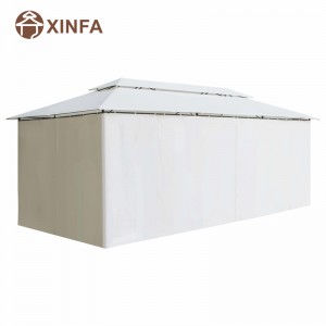 luksushave baldakin dæk baghaven lysthus udendørs med rot aluminiumsikkert gardin