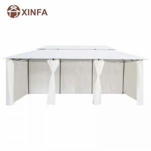 luksushave baldakin dæk baghaven lysthus udendørs med rot aluminiumsikkert gardin