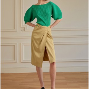 Fransk feriestil plisseret spaltenederdel Kvinder 2023 Nyt all-matchnederdel