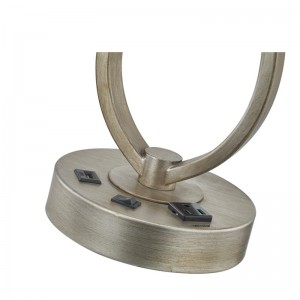 Sleep Desk Lamp med antik sølvfinish, en skrivebordslampe med, et praktisk afsætningsmiddel og en USB -port