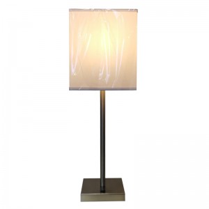 Enkel stil børstetnikkel finishnatbord bordlampe med en på/off rocker switch på værelse