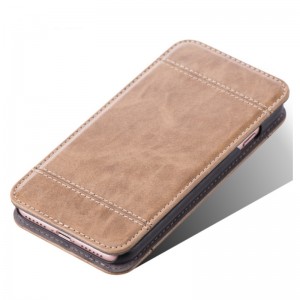 Apple ægte lædertelefonbeskyttelsessag, venstre og højre flip kortspil telefonkasse,nul tegnebogstelefonkasse, iPhone læderkasse