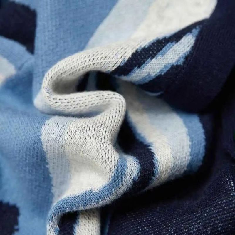 Brugerdefineret front lomme polo strik skjorte marmor jacquard strikket strikket mænd pullover sweater