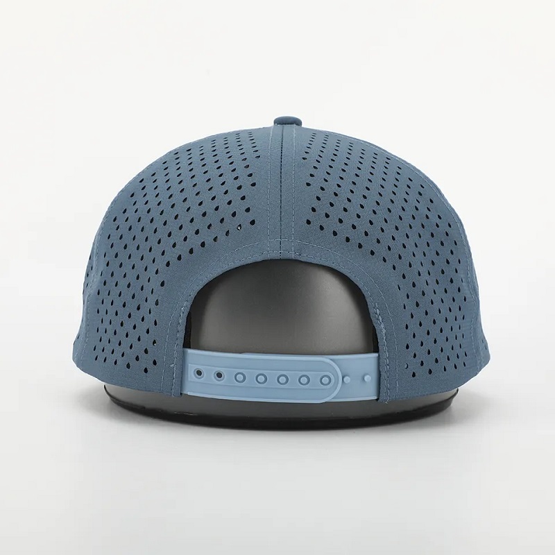 OEM Custom Design Logo 5 panel klassisk ustruktureret almindelig blank laserskæring 5 panel perforeret gorrasnylon reb hat