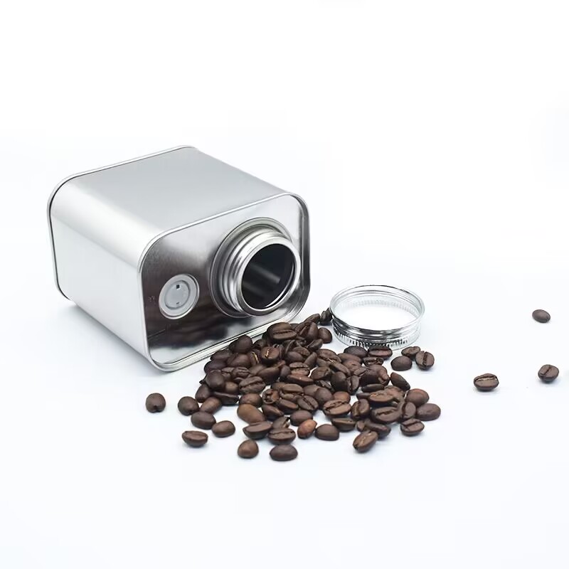 Brugerdefineret tinplate tin kan producenten print tinplate tom kaffebønne te tin gaveæske metal dåse 250 g kaffe tin emballage