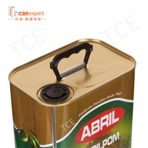 2L3L4L5L Madsklasse rektangulær ekstra jomfru olivenolie tin canitre rektangel madolie emballage tin dåse