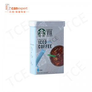 Osv-custom tin kan producenter engros rektangulær firkantet tin dåse metal emballage te og kaffe prøve boks brugerdefineret tin dåse