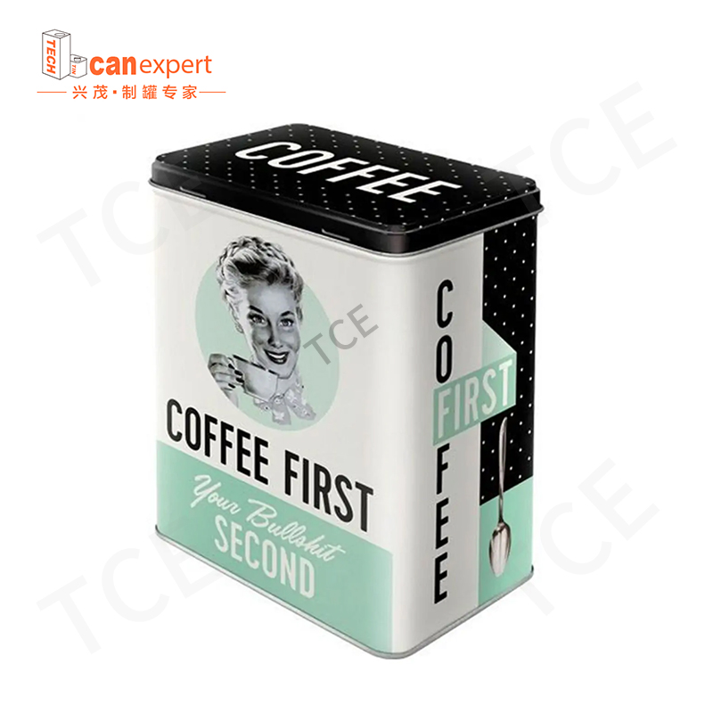 Osv-custom tin kan producenter engros rektangulær firkantet tin dåse metal emballage te og kaffe prøve boks brugerdefineret tin dåse