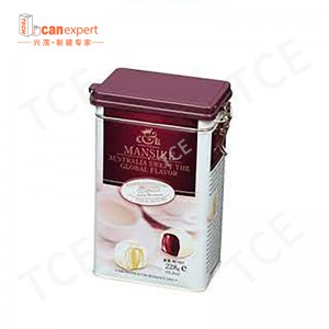 Brugerdefineret tin kan producenter engros rektangel firkantet runde tin dåser metalpakning te prøve boks tin brugerdefineret tinplate boks