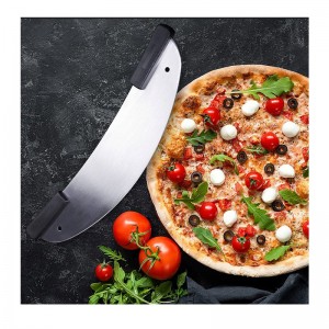 20 tommer rustfrit stålskærer pizza, pizza cutter pizza rocker til forretningskøkken plast håndtag rocker