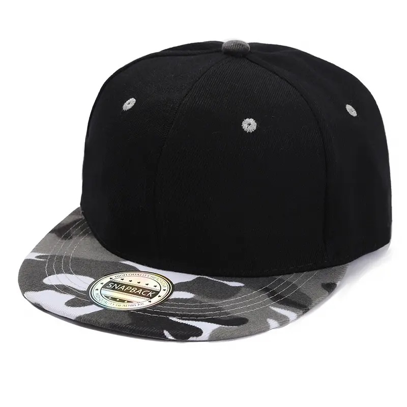 Tilpasset logo Fast farve hat camo lysplade flad langs baseball cap mænd og kvinder sommer hip hop skateboard snapback caps