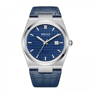 Baogela 40mm Men Business Watches Quartz Sport afslappet ægte læder armbåndsur 50tm Vandtæt mandligt ur Relogio Masculino 22802