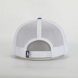 Brugerdefineret høj kvalitet 6 panel Richardson 112 Cap Style Cotton Structured Mesh Trucker Hat med læderplaster