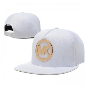 Engros brugerdefineret guld metalplade logo snapback caps hatte
