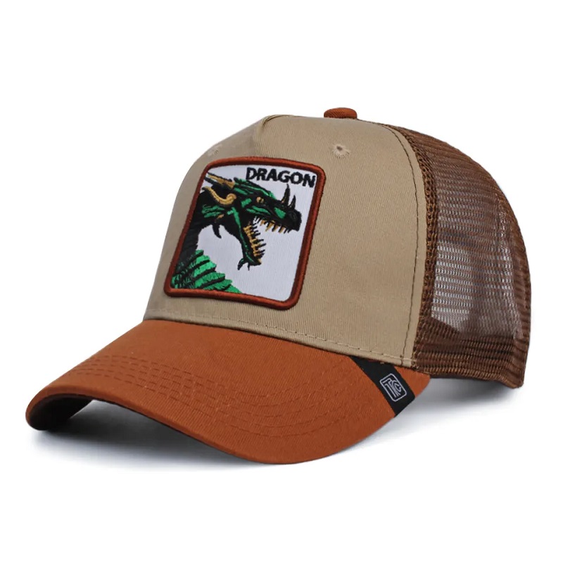 Unisex Justerbar Amazon Hotsale Animal Trucker Hats 3D Broderi Tilpassede baseballkapper