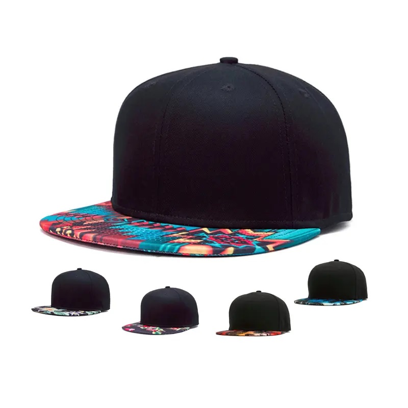 3D -udskrivning Snap Back Flat Brim Hat Street Hip Printing Flat Bill Hawaiian Hats Design Your Own Snapback Cap/hat