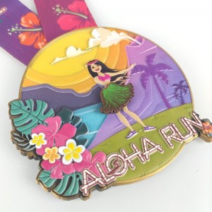 Custom Race Medals Classic Aloha Run Medals 3D Printed Marathon Medals Fun Run Medals Finisher Medals