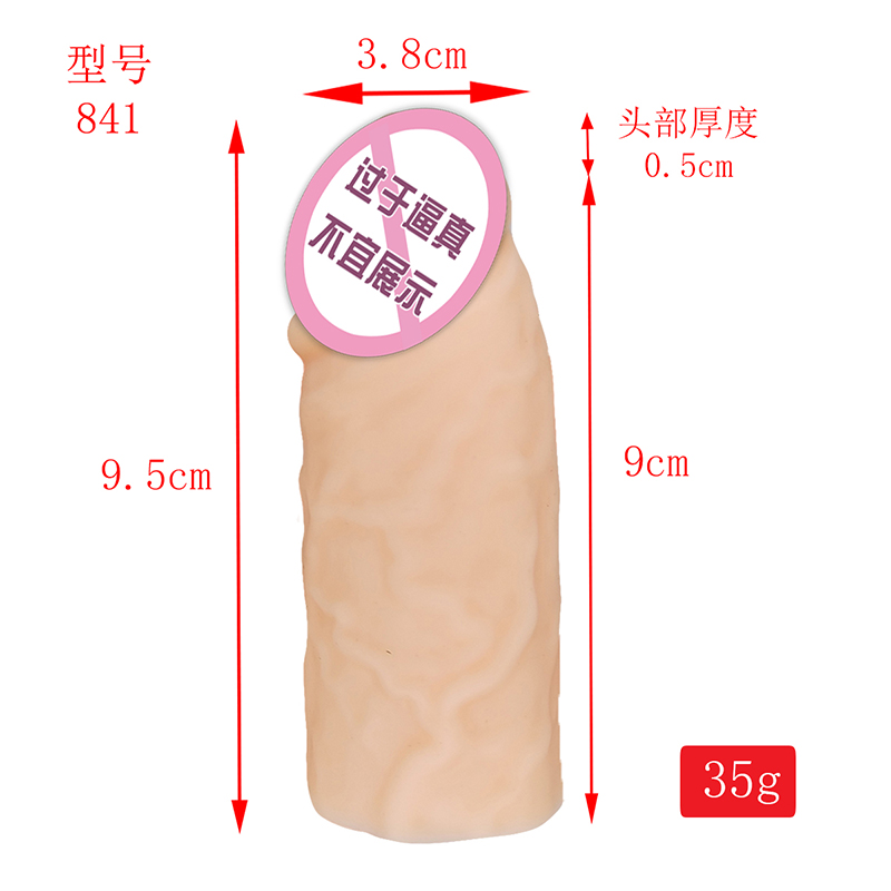 841 Realistic Penis Sleeve Penis Cover Extender Kondomer til mænd Genanvendelig Liquid Silicon Dildo Penis Sleeve Extender til mænd