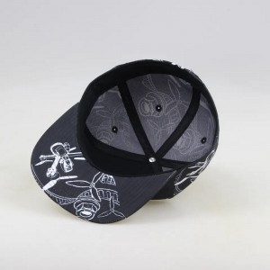 Engros mode flad brim allover sublimering trykt 5 panel brugerdefinerede snapback caps og hatte