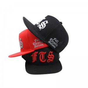 Broderi Bomuld Flat Brim Voksne Almindelige Herre Hip Hop Hat