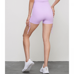Drawstring rynke i ét stykke yoga shorts