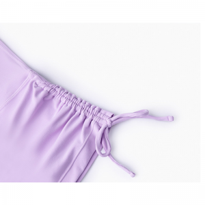 Drawstring rynke i ét stykke yoga shorts