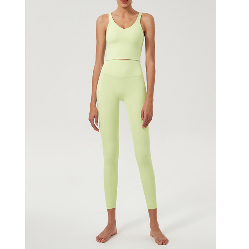 Høj talje polstret U-form yogasæt