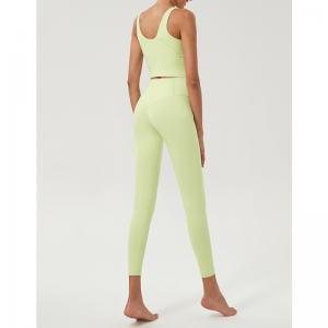 Høj talje polstret U-form yogasæt