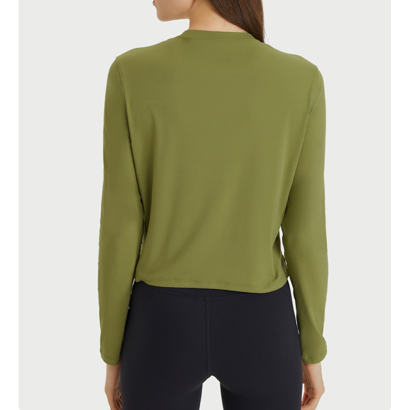 Løs solid farve split yoga skjorter