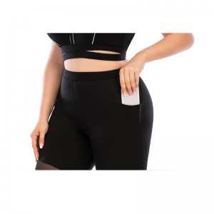 V hals plus størrelse lomme yoga sæt