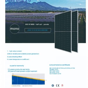 Høj effektivitet 540-555 W Photovoltaic Solar Module Panel System Online Salg