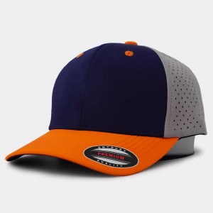 Brugerdefineret høj kvalitet 6 panel broderi logo buet regning perforeret far hat, vandafvisende laserskåret hul reb baseball cap