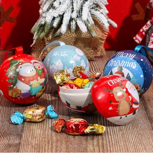 Tinplate Christmas Ball Christmas Candy Box Gift Box