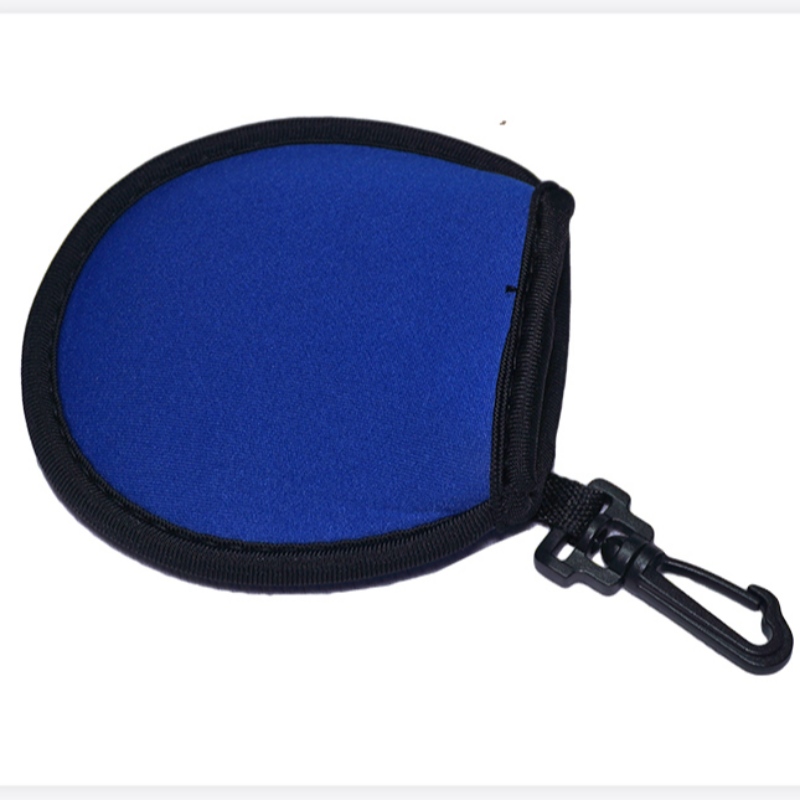 Ny ankomst fabrikspris vandtætneopren tilpasset logo farve golfbold pouch indehaver lommeposer med klip