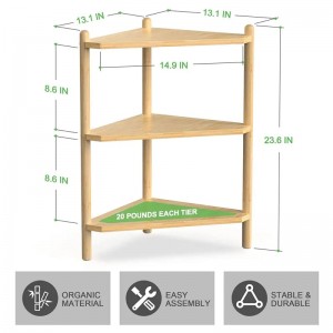 Bambus bruser hjørne stativ