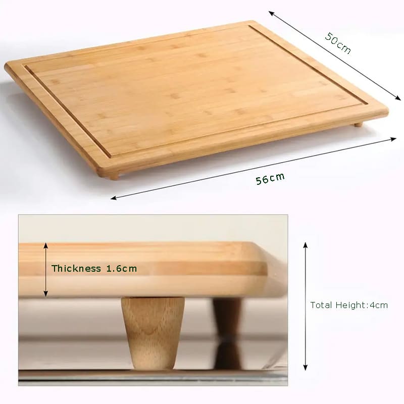Bambusskærebord med dryp juice rille