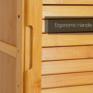 Efterbehandling af uafhængig skab lukker dør lodret bambus opbevaringsskab