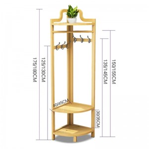 Højkvalitets hjørne hylde frakke opbevaring rack gulv trekantbøjle til soveværelse stue